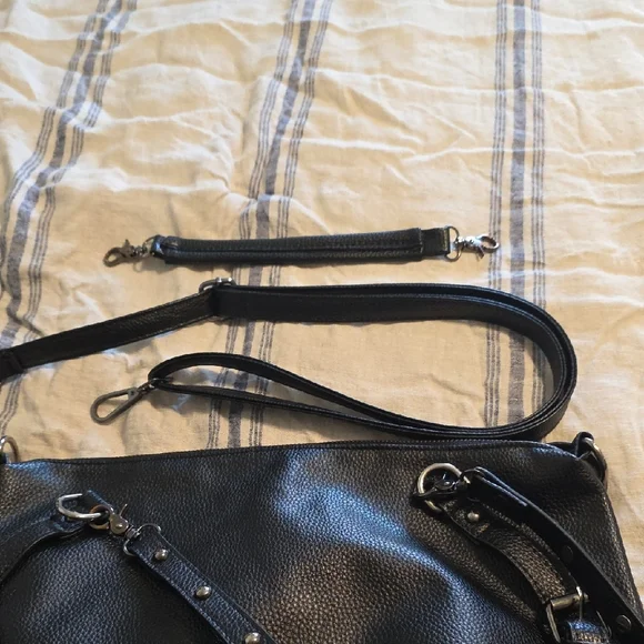 Black Studded Women's Shoulder Bag - Picture 5 of 9